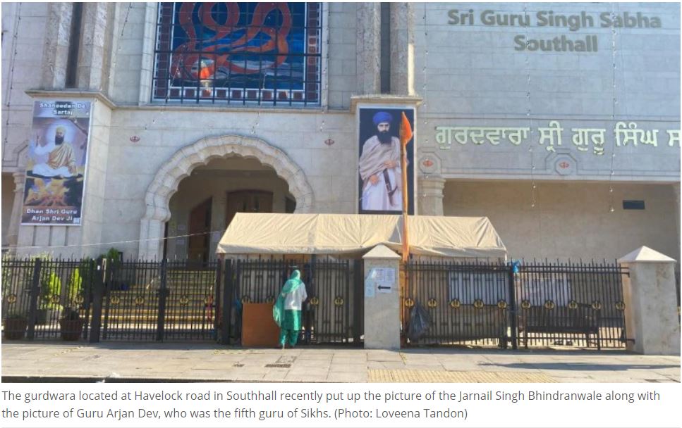 UK’s largest gurdwara puts up picture of slain pro-Khalistan leader, stirs controversy